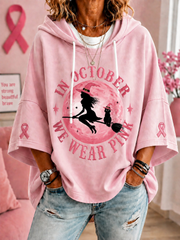 Women’s In October We Wear Pink Short-Sleeve Hoodie gracestitchs