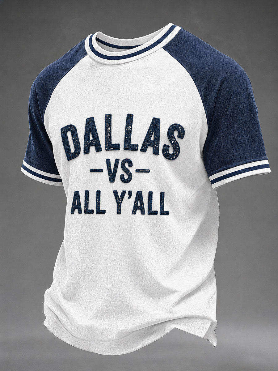Men's Game Day Football Print Casual T-Shirt gracestitchs