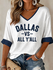 Women's Game Day Football Printed Casual T-Shirt gracestitchs