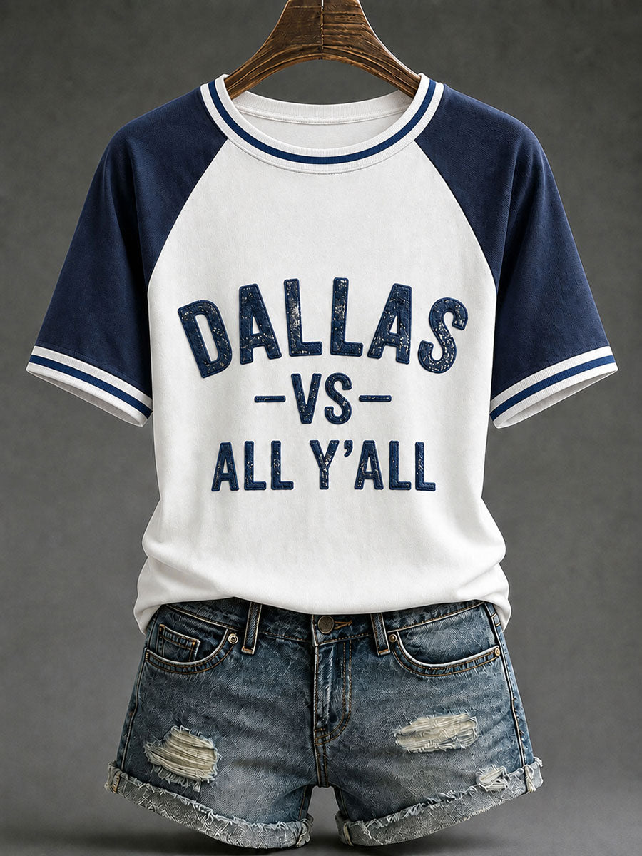 Women's Game Day Football Printed Casual T-Shirt gracestitchs