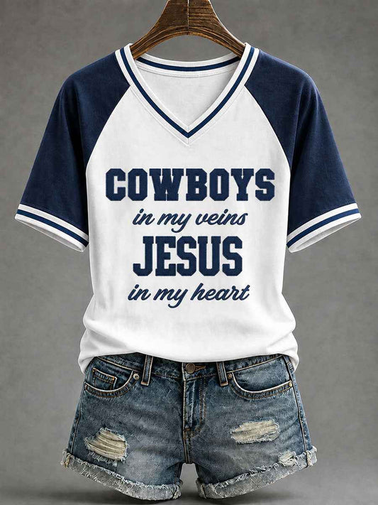 Women's Game Day Football Print Casual T-Shirt