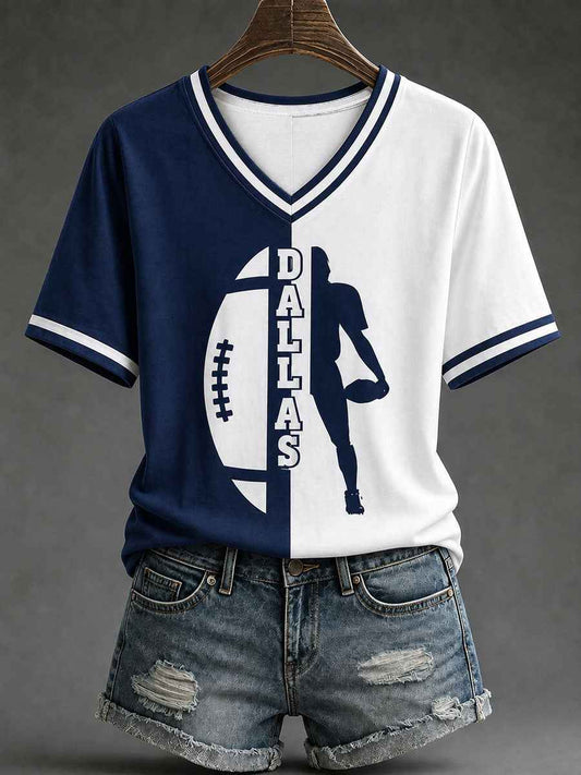 Women's Game Day Football Print Casual T-Shirt