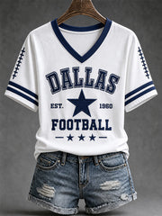 Women's  Football Gameday Gift For Football Fans V-Neck Tee gracestitchs