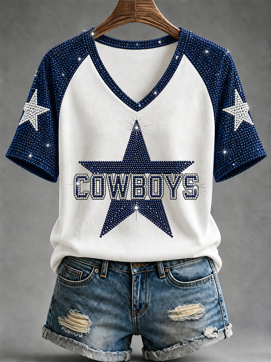 Women's  Football Gameday Gift For Football Fans V-Neck Tee gracestitchs