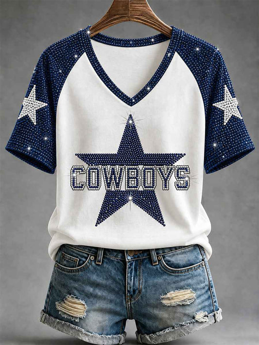 Women's  Football Gameday Gift For Football Fans V-Neck Tee