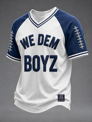 Men's We Dem Boyz Football V-neck T-shirt gracestitchs