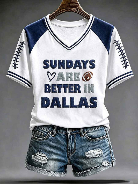 Women's Sundays Are Better In Dallas Football Short-sleeved T-shirt