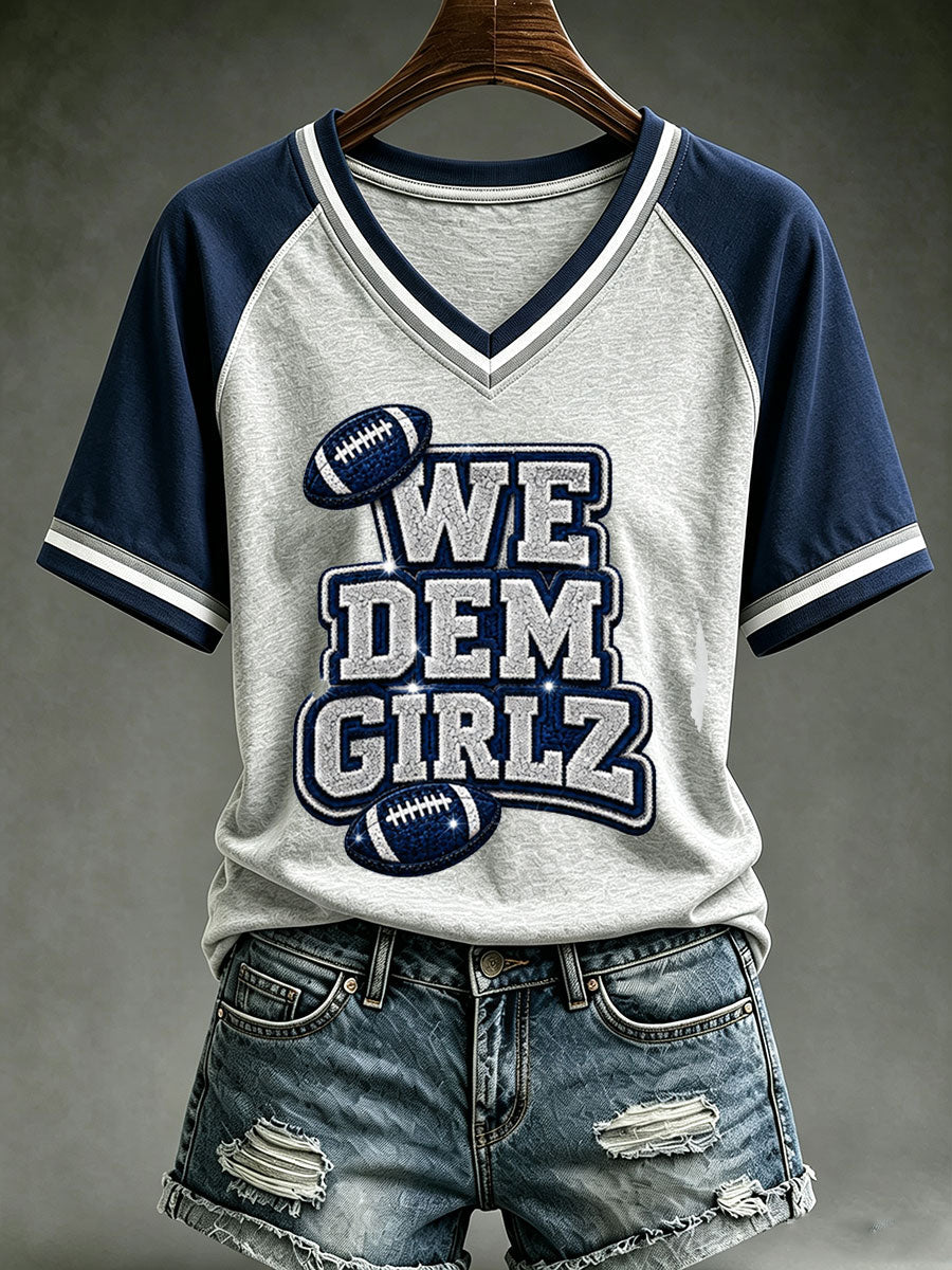 Women's We Dem Girlz V-neck T-shirt gracestitchs