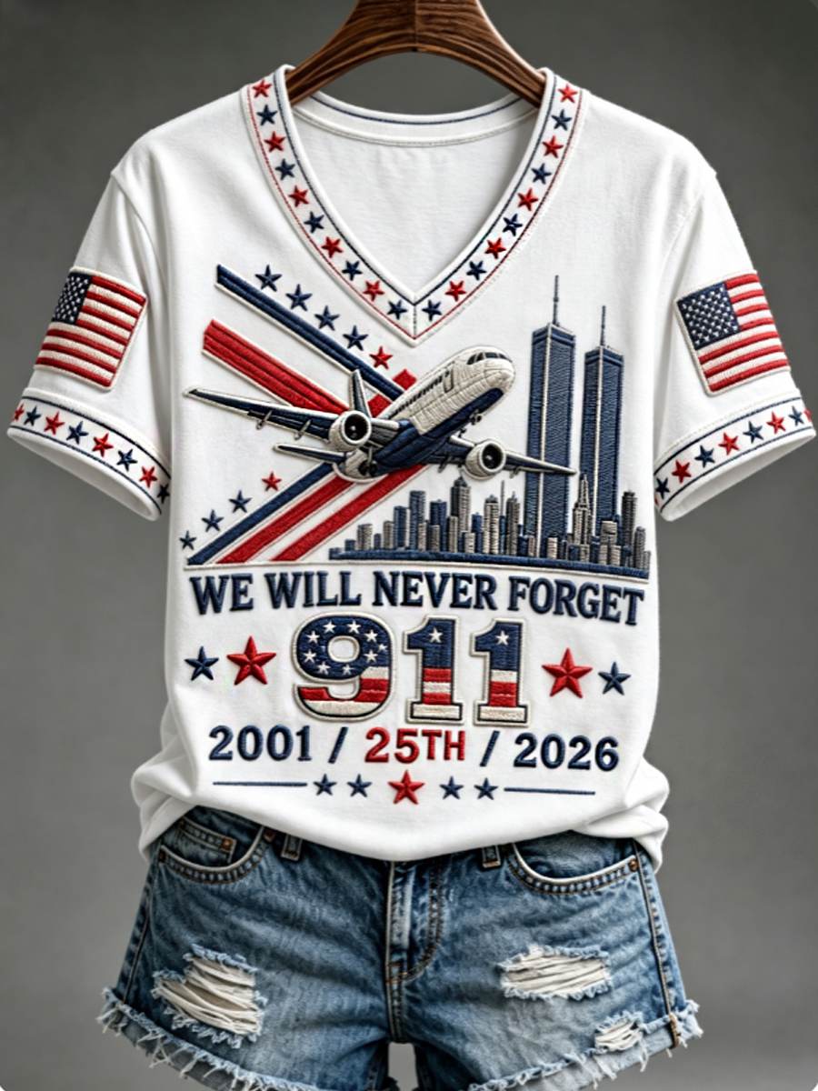 Women's We Will Never Forget 9 11 September 11 polo shirt gracestitchs