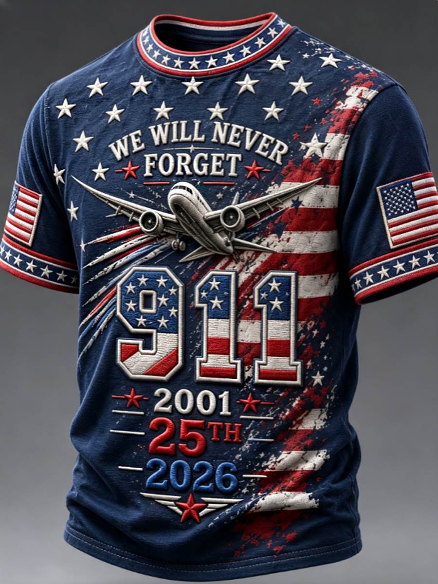 Men's We Will Never Forget 9 11 September 11 t-shirt gracestitchs