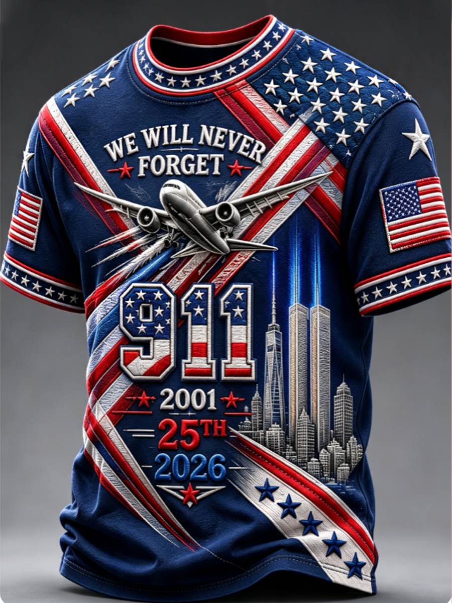 Men's We Will Never Forget 9 11 September 11 t-shirt gracestitchs