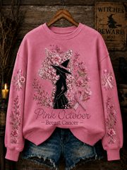 Women's Pink October Breast Cancer Regular Sweatshirt gracestitchs