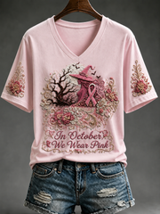 Women's In October We Wear Pink Short-sleeved T-shirt gracestitchs