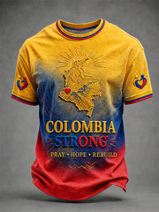 Men's Colombia Strong Pray For Colombia Tee gracestitchs