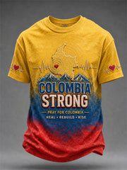 Men's Colombia Strong Print  Casual Tee gracestitchs