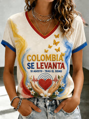 Women's Western Colombia Earthquake Pray For Colombia Print T-shirt gracestitchs