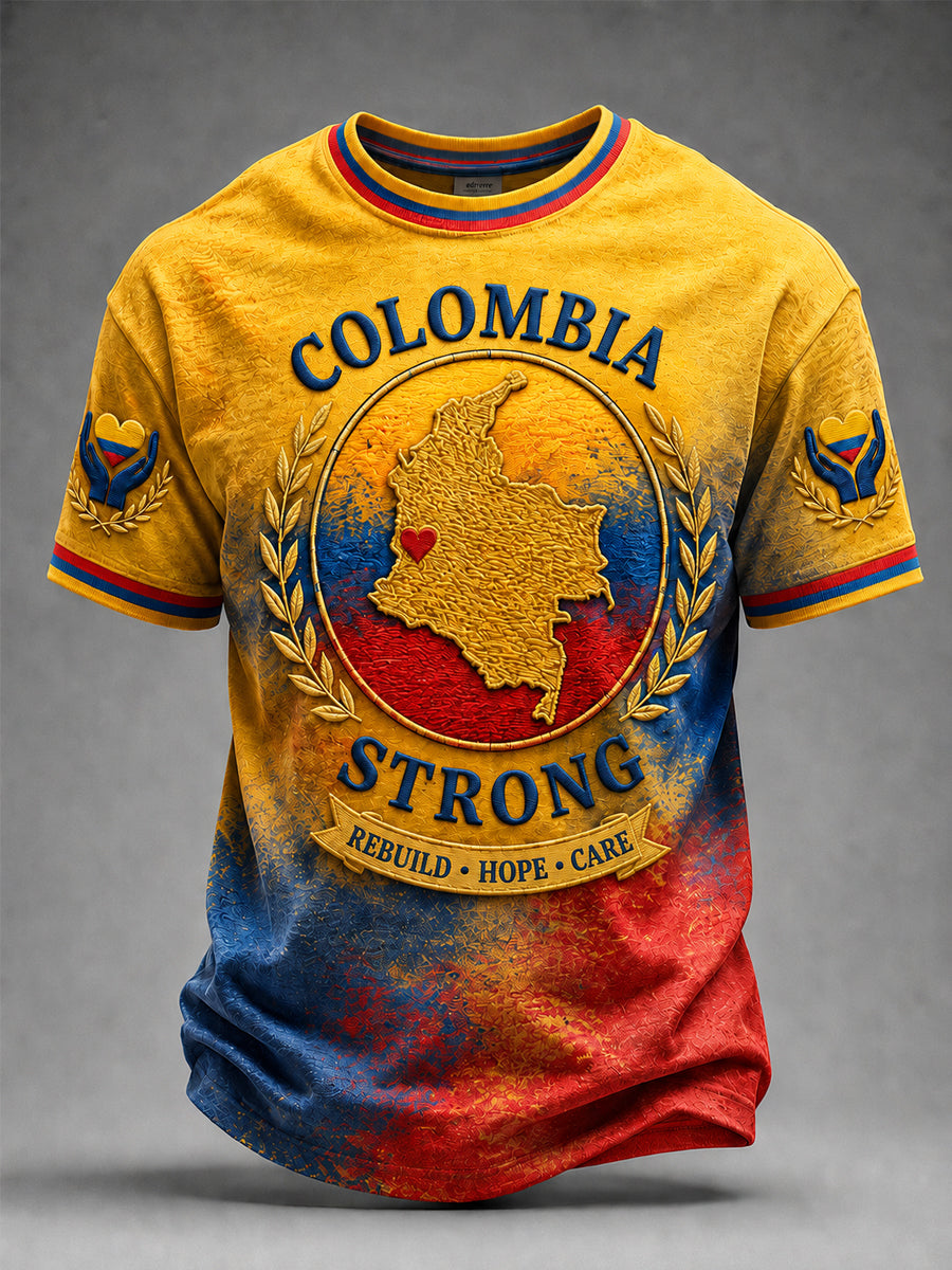 Men's Colombia Strong Pray For Colombia Tee gracestitchs