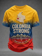 Men's Colombia Strong Print  Casual Tee gracestitchs