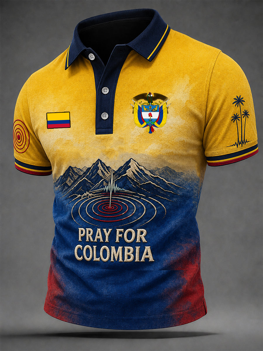 Men's Colombia Earthquake Pray For Colombia Print Shirt gracestitchs