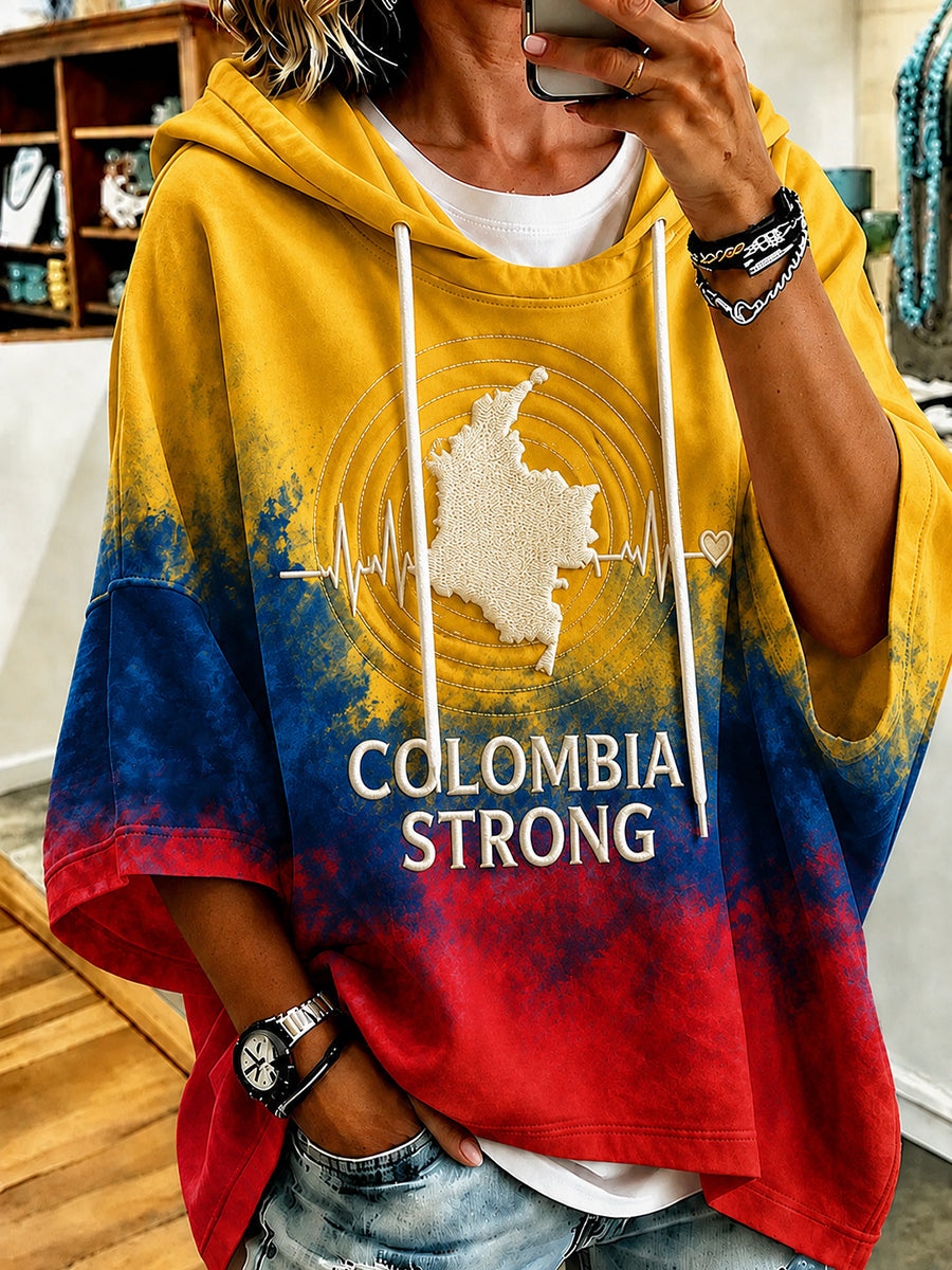 Women’s Western Colombia Earthquake Pray For Colombia Print Hoodie gracestitchs
