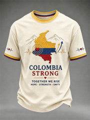 Men's Colombia Strong Print  Casual Tee gracestitchs