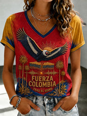 Women's Western Colombia Earthquake Pray For Colombia Print T-shirt gracestitchs