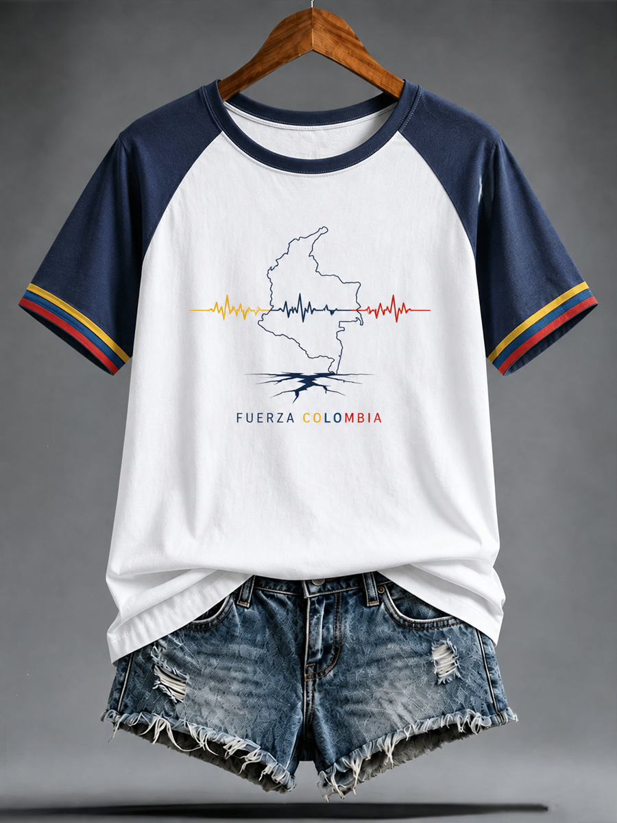 Women's Colombia Strong Pray For Colombia round neck short sleeve T-shirt gracestitchs