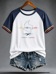 Women's Colombia Strong Pray For Colombia round neck short sleeve T-shirt gracestitchs