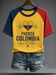 Women's Colombia Strong Pray For Colombia round neck short sleeve T-shirt gracestitchs