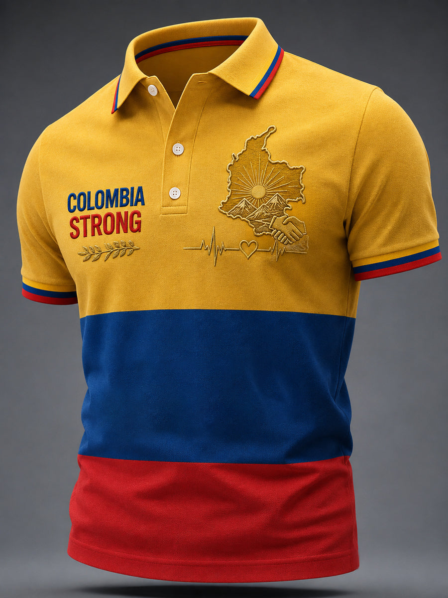 Men's COLOMBIA STRONG Print Casual Top gracestitchs