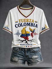 Women's Colombia Strong Pray For Colombia short-sleeved T-shirt gracestitchs