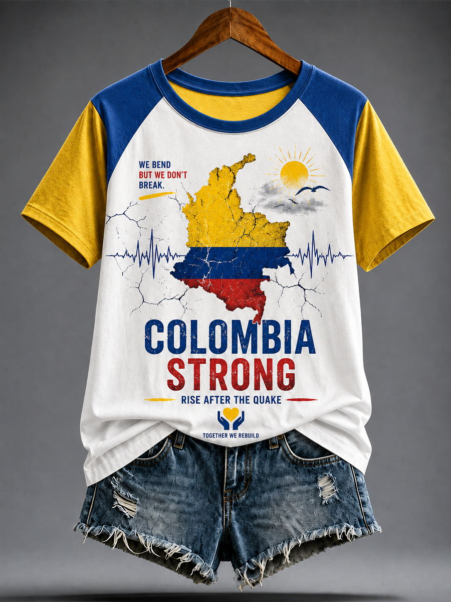 Women's Colombia Strong Pray For Colombia short-sleeved T-shirt gracestitchs