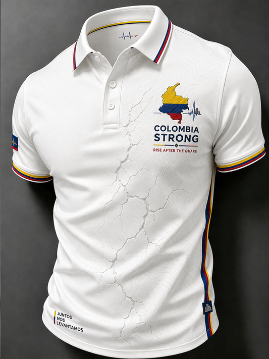 Men's Colombia Strong Pray For Colombia polo shirt gracestitchs