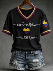 Women's Fuerza Colombia Short-sleeved T-shirt gracestitchs