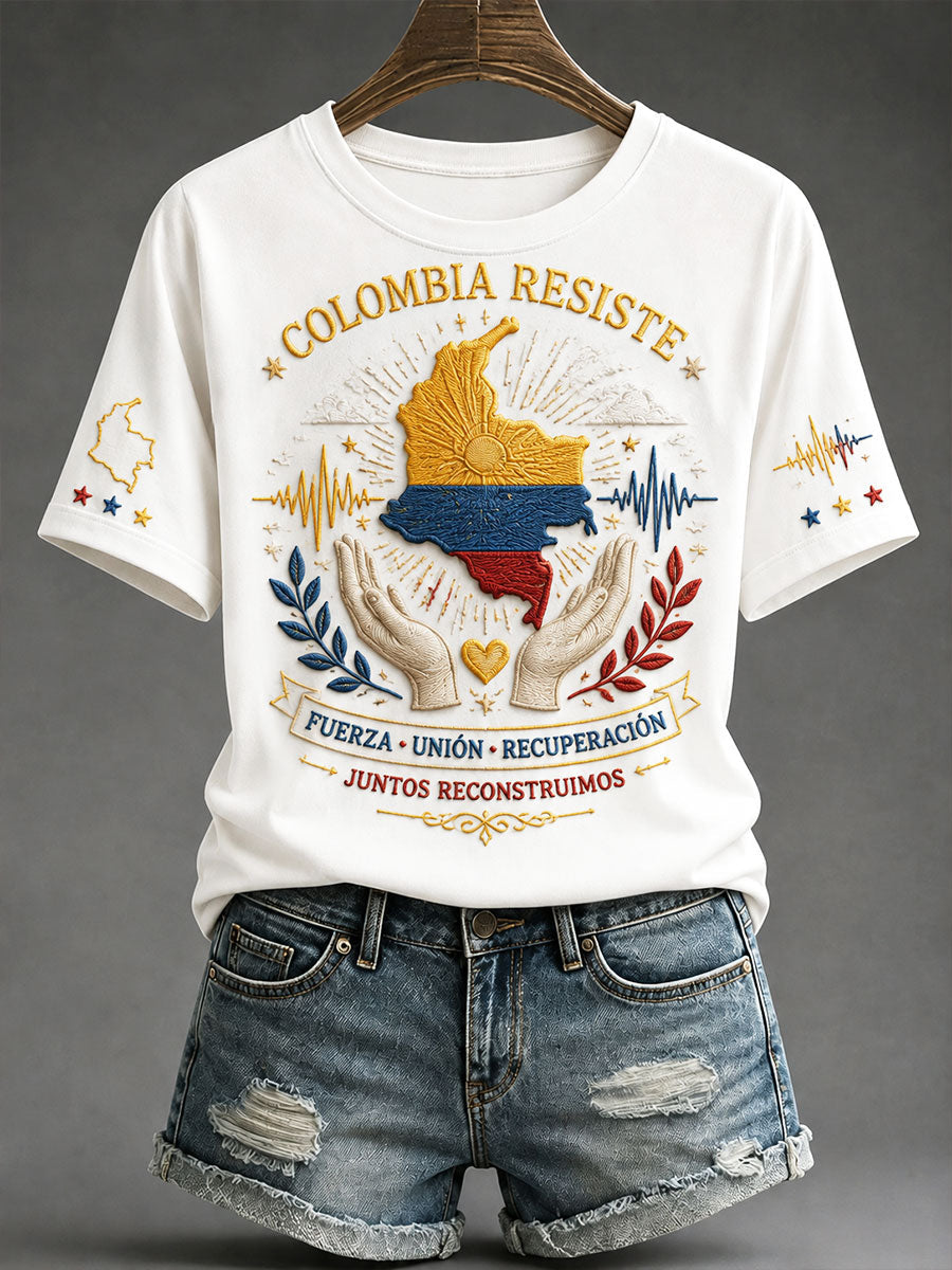 Women's COLOMBIA RESISTE Printed T-shirt gracestitchs