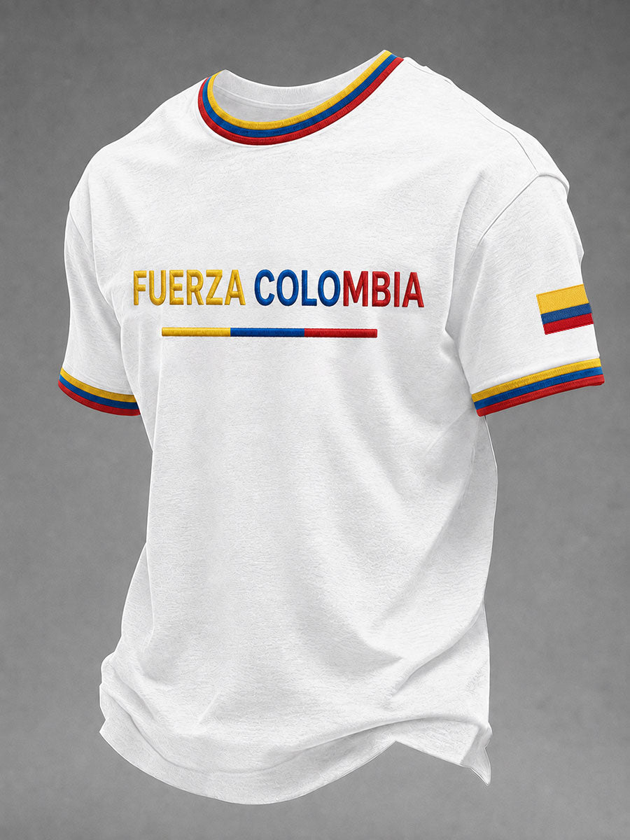 Men's Fuerza Colombia Print Casual T-Shirt gracestitchs