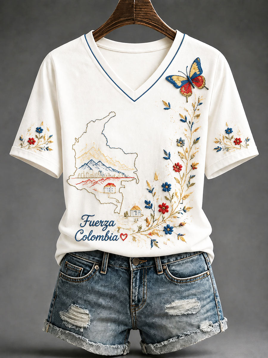 Women's Fuerza Colombia Printed T-shirt gracestitchs