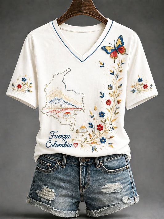 Women's Fuerza Colombia Printed T-shirt gracestitchs