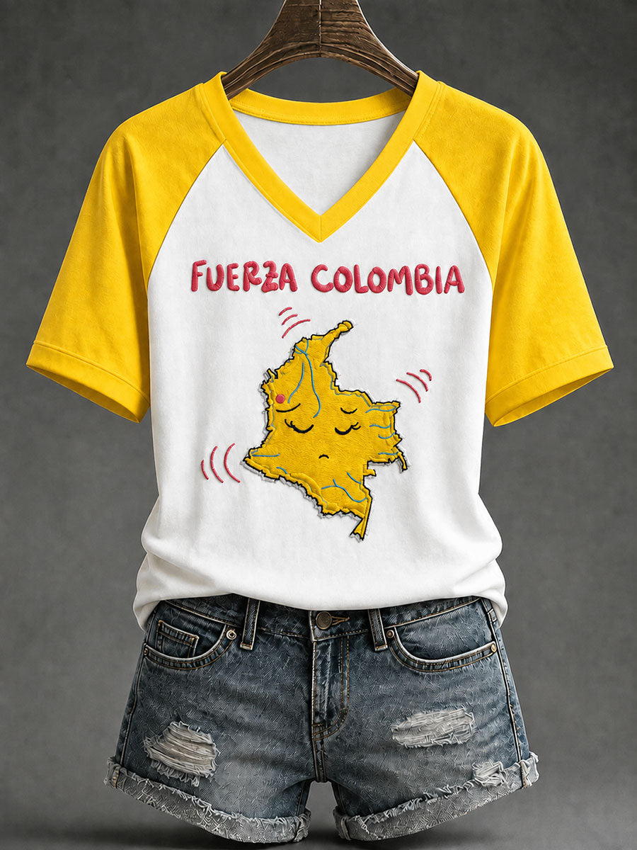 Women’s Fuerza Colombia Printed Casual T-Shirt gracestitchs