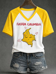 Women’s Fuerza Colombia Printed Casual T-Shirt gracestitchs