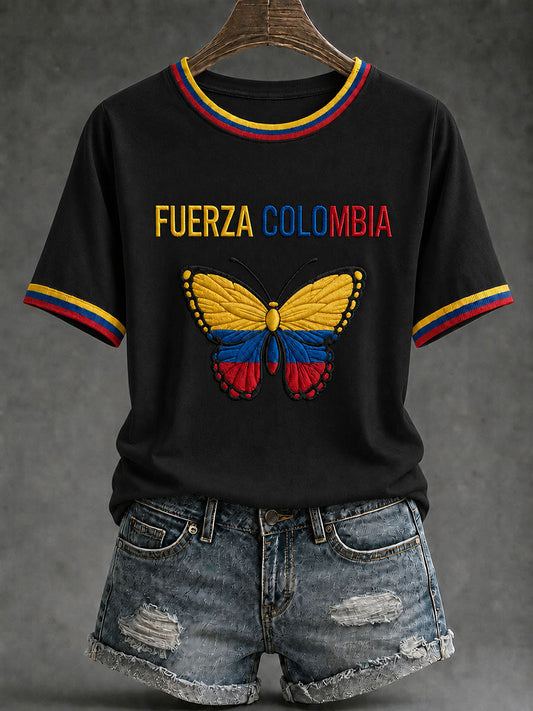 Women’s Fuerza Colombia Printed Casual T-Shirt gracestitchs