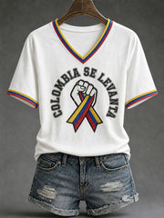 Women's Colombia Se Levanta Printed Casual T-Shirt gracestitchs