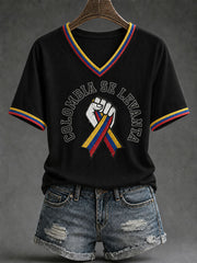Women's Colombia Se Levanta Printed Casual T-Shirt gracestitchs