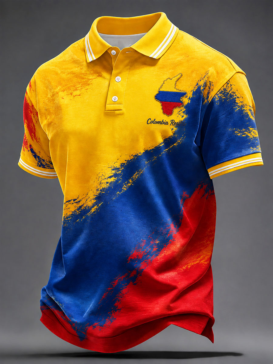 Men's Colombia Resiste Printed Polo Shirt gracestitchs