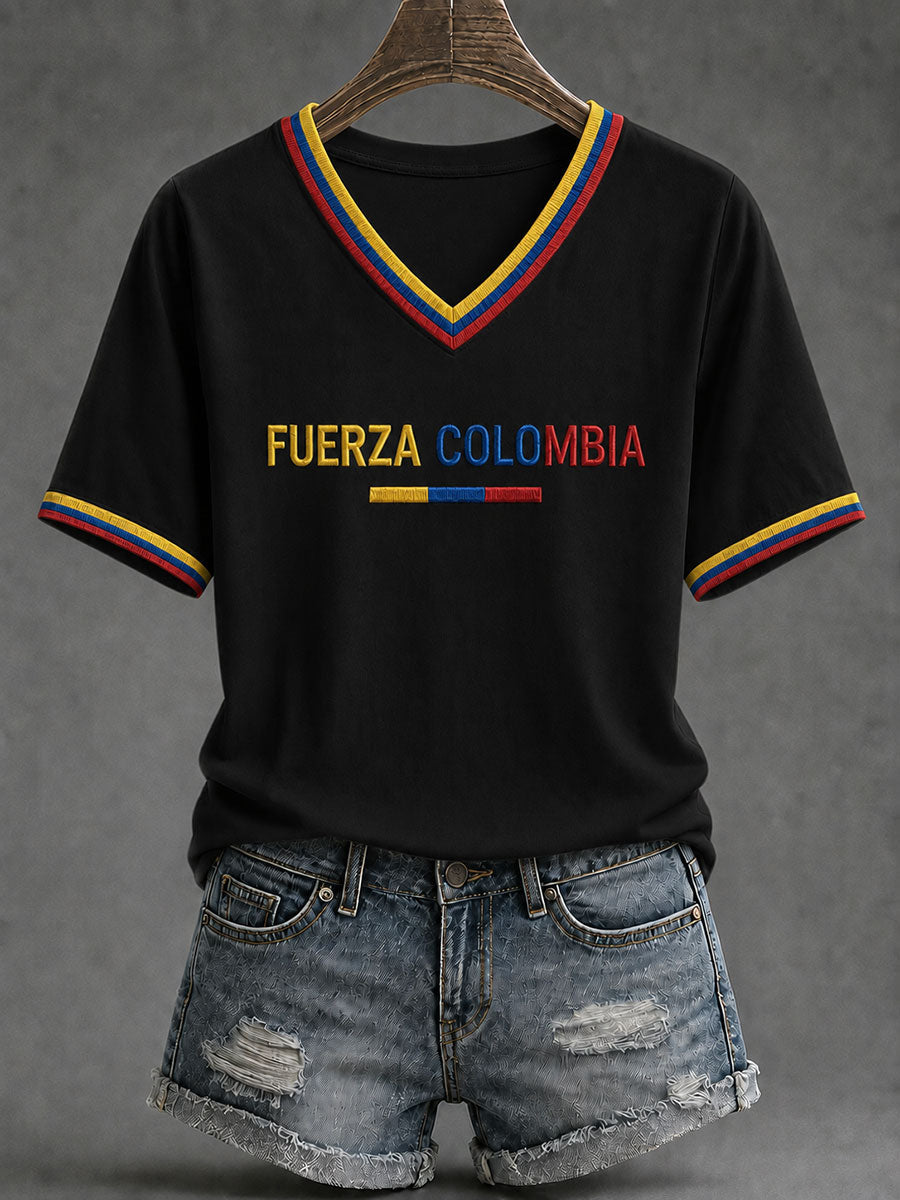 Women’s Fuerza Colombia Printed Casual T-Shirt gracestitchs