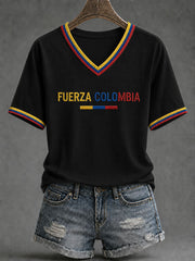 Women’s Fuerza Colombia Printed Casual T-Shirt gracestitchs