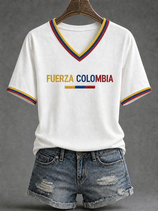 Women’s Fuerza Colombia Printed Casual T-Shirt gracestitchs
