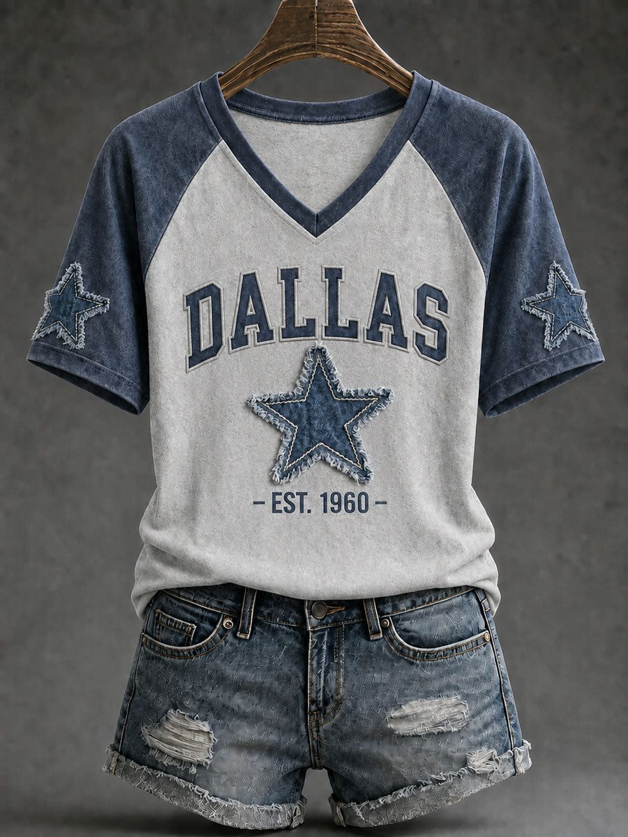 Women's Game Day Football Casual T-Shirt gracestitchs