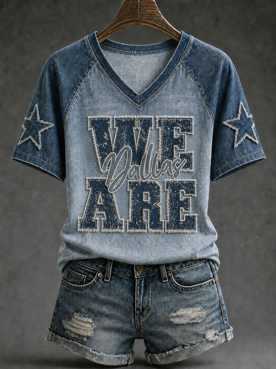 Women's Game Day Football Casual T-Shirt gracestitchs