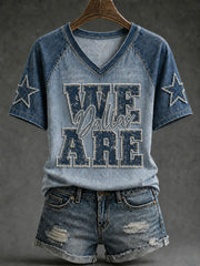 Women's Game Day Football Casual T-Shirt gracestitchs